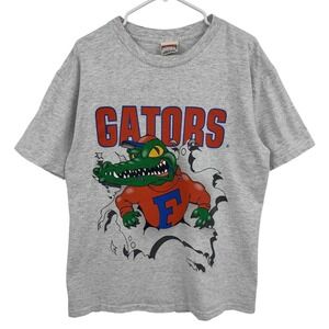 Vintage Nutmeg Mills Florida Gators T-Shirt Grey L 90s USA Made Graphic Tee